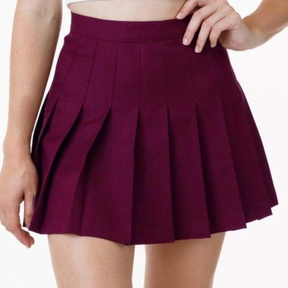 America Apparel Burgundy Tennis Skirt L